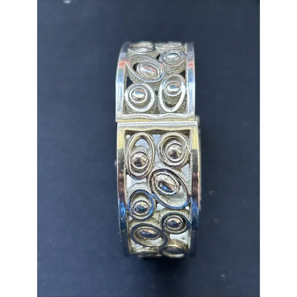 Silver Tone Tigers Eye On Band Women’s Cuff Watch